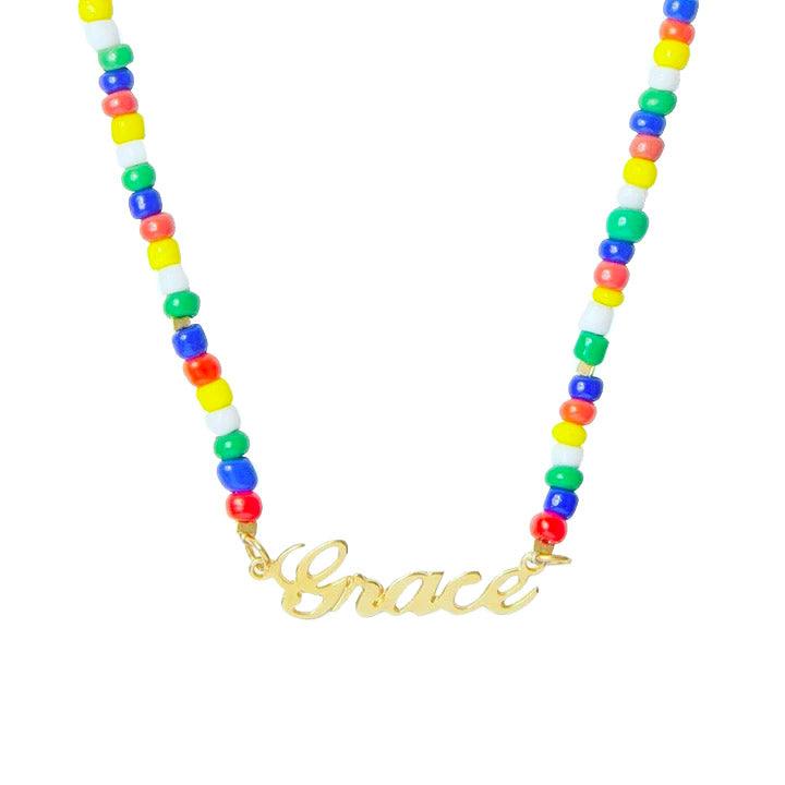 Calypso Beaded Name Necklace - Anna Lou of London